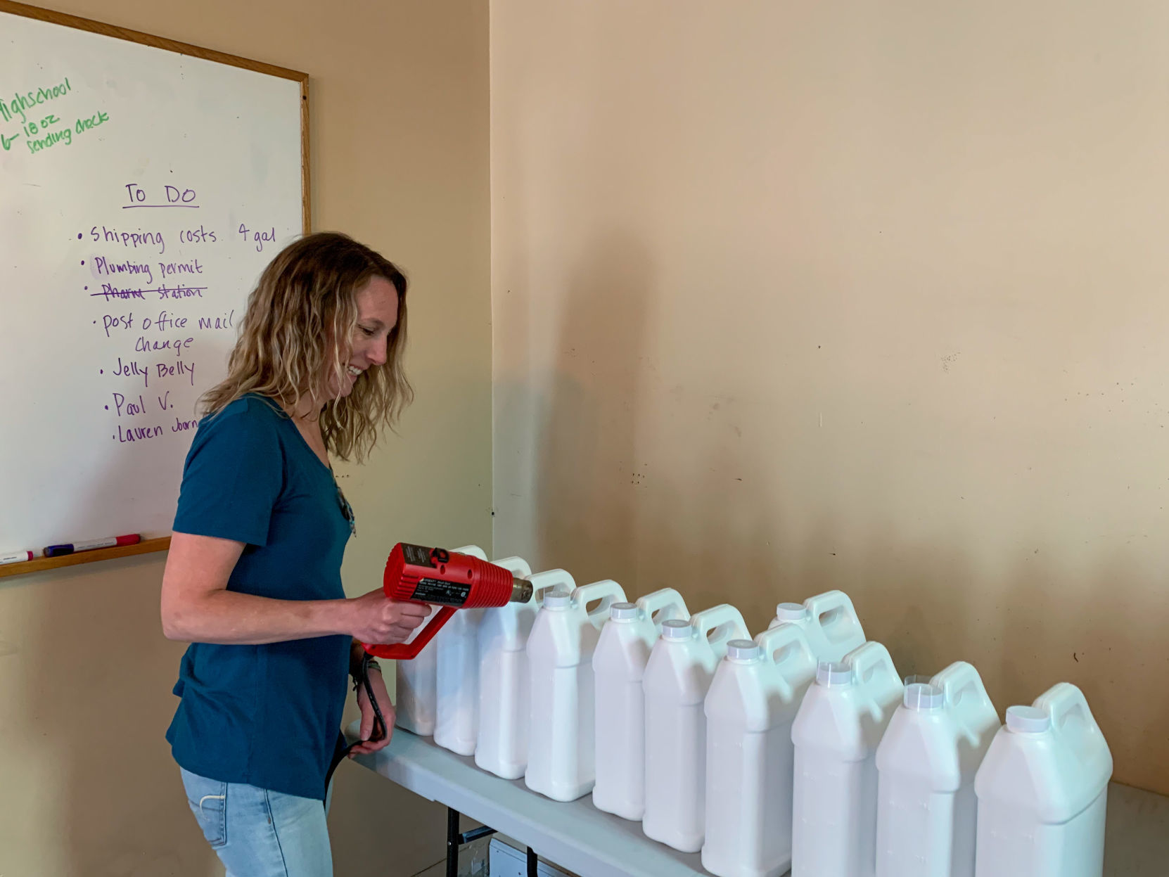 Shrink wrapping bottles